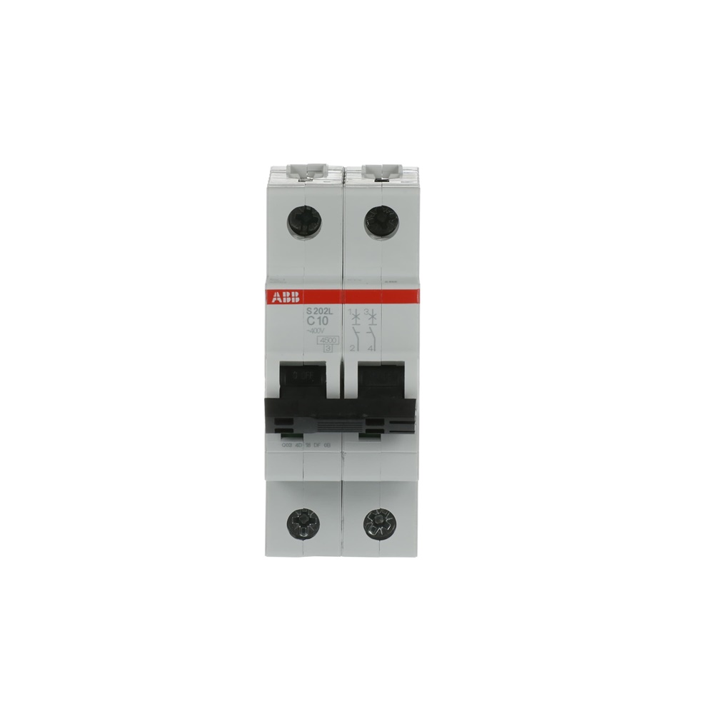 Interruttore automatico S202L 2P 10A C-Char 4,5kA protezione impianti elettrici residenziali e commerciali