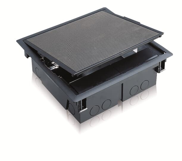Torrette da incasso pavimento acciaio inox 16 moduli prese interruttori uso professionale e residenziale