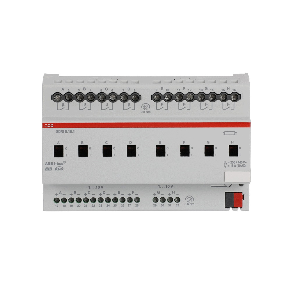 Switch Dimmer 8 Canali 16A MDRC per Controllo Illuminazione Industriale