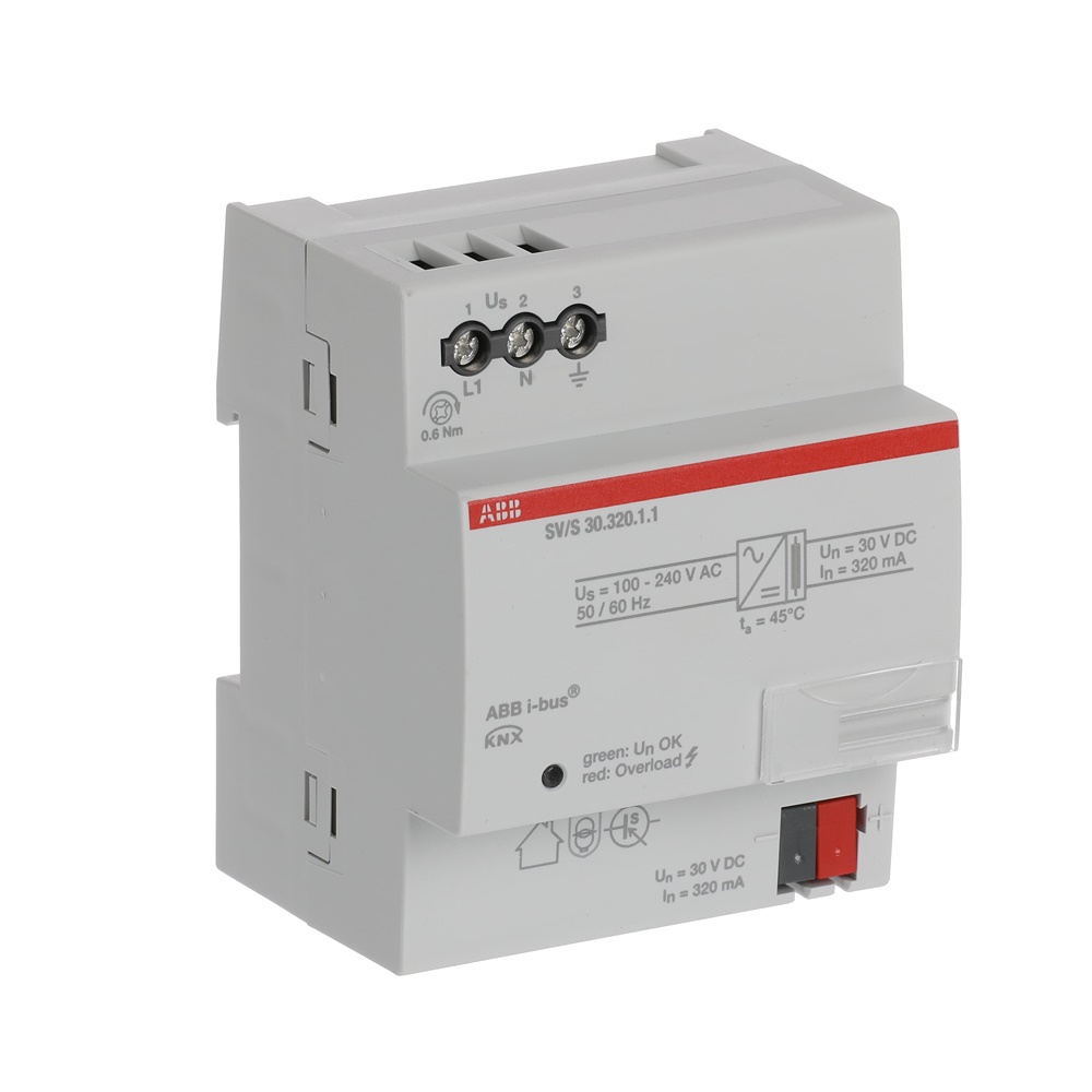 Alimentatore KNX 320 mA protezione corto circuito LED doppio colore uso domotica