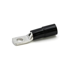 Capocorda isolato ad occhiello PA6.6 nero rame stagnato 10mmq vite 4mm per connessioni elettriche flessibili