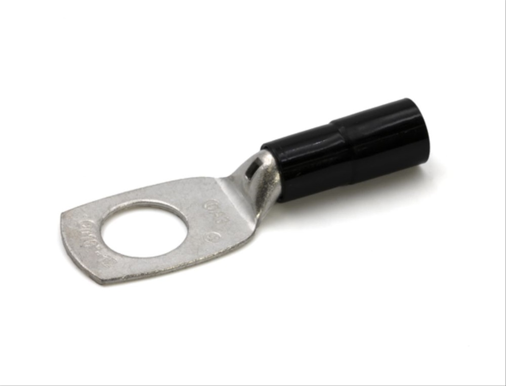 Capocorda isolato ad occhiello PA6.6 nero rame 16mmq vite 12mm per elettricisti flessibile
