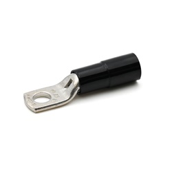 Capocorda isolato ad occhiello 16mmq flessibile rame vite M6 nero per connessioni elettriche