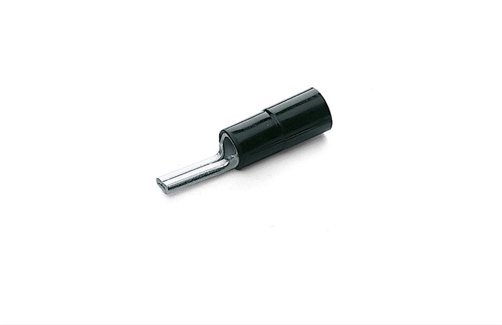 Capocorda isolato a puntale piatto in PA6.6 per cavi rame 16mmq serie ANE-P, connessione apparecchiature con piastrina mobile