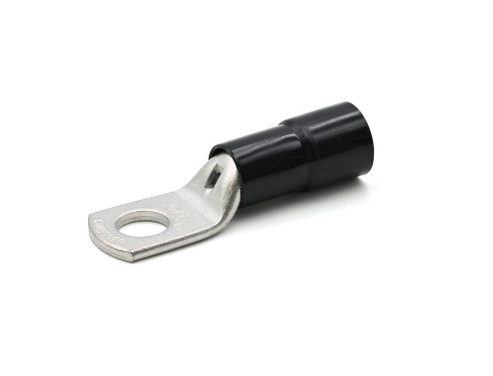 Capocorda isolato ad occhiello PA6.6 per conduttori rame rigidi 35mm² foro 12mm nero