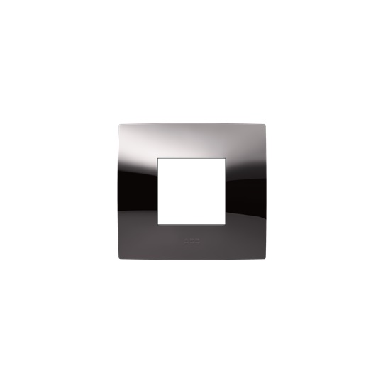 Placca incasso 2 moduli metallo black lucido design moderno per impianti elettrici