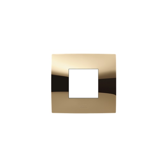 Placca 2 moduli finitura oro lucido design elegante per installazione incasso residenziale e commerciale