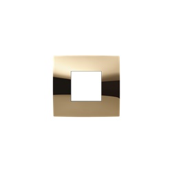 Placca 2 moduli finitura oro lucido design elegante per installazione incasso residenziale e commerciale