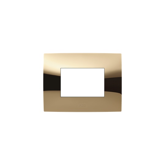 Placca incasso 3 moduli finitura oro lucido design moderno serie Chiara