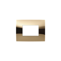 Placca incasso 3 moduli finitura oro lucido design moderno serie Chiara