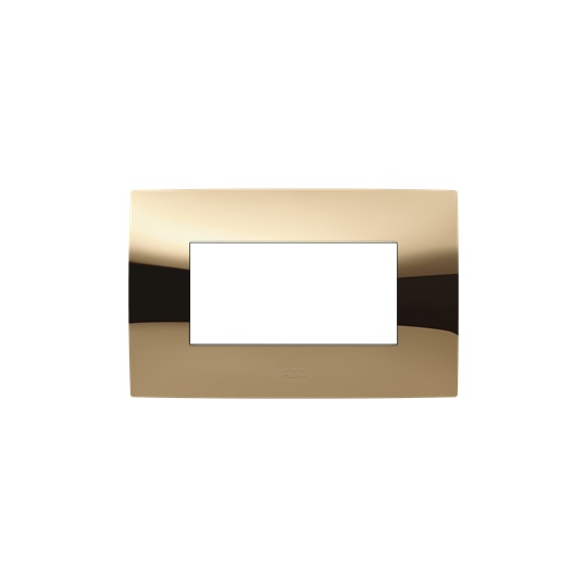 Placca da incasso 4 moduli finitura oro lucido design Chiara per impianti elettrici eleganti