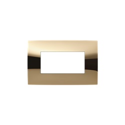 Placca da incasso 4 moduli finitura oro lucido design Chiara per impianti elettrici eleganti