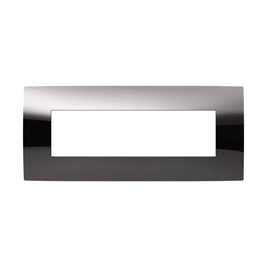 Placca incasso 7 moduli finitura metal black lucido per impianti elettrici residenziali e commerciali