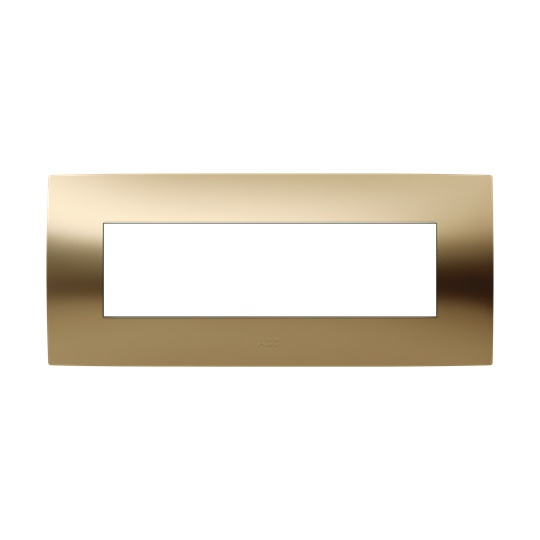 Placca 7 moduli finitura oro satinato per installazioni elettriche incasso