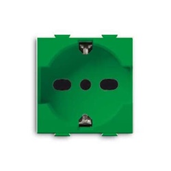 Presa bipasso 2P+T 16A 250V P30/P17 verde compatta per uso residenziale e commerciale