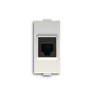 Presa telefonica RJ12 incasso 1 gang bianco per installazioni residenziali e professionali