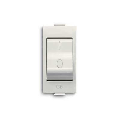 Interruttore automatico 1P+N 6A C6 1,5kA protezione circuiti elettrici residenziali e commerciali