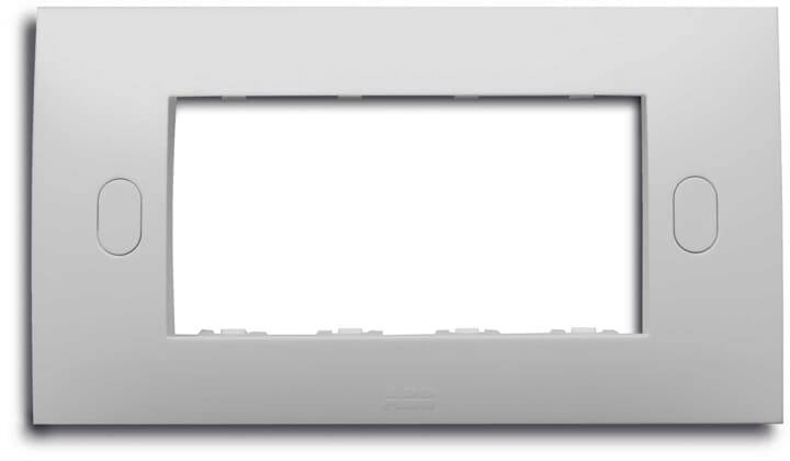 Placca autoportante 4 moduli grigio RAL7035 per montaggio incasso impianti elettrici