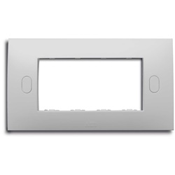 Placca autoportante 4 moduli grigio RAL7035 per montaggio incasso impianti elettrici