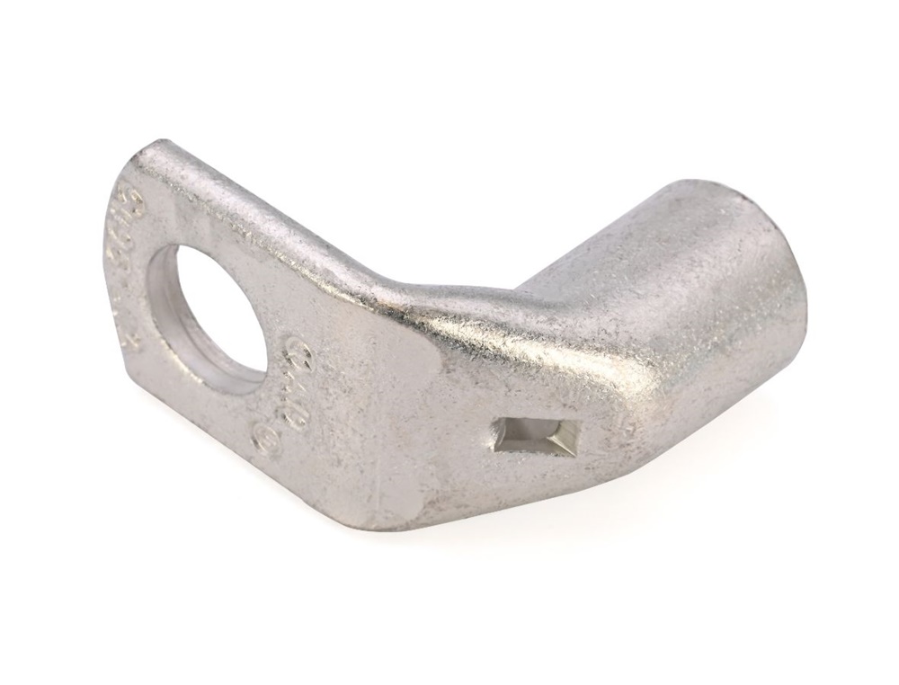 Capocorda ad occhiello rame 95mmq vite 12mm piegato 90° per connessioni elettriche