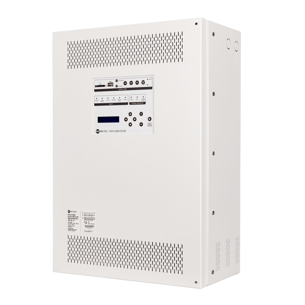 Matrice amplificata 500W 4 canali sistema allarme vocale certificato EN54 per piccole e medie applicazioni