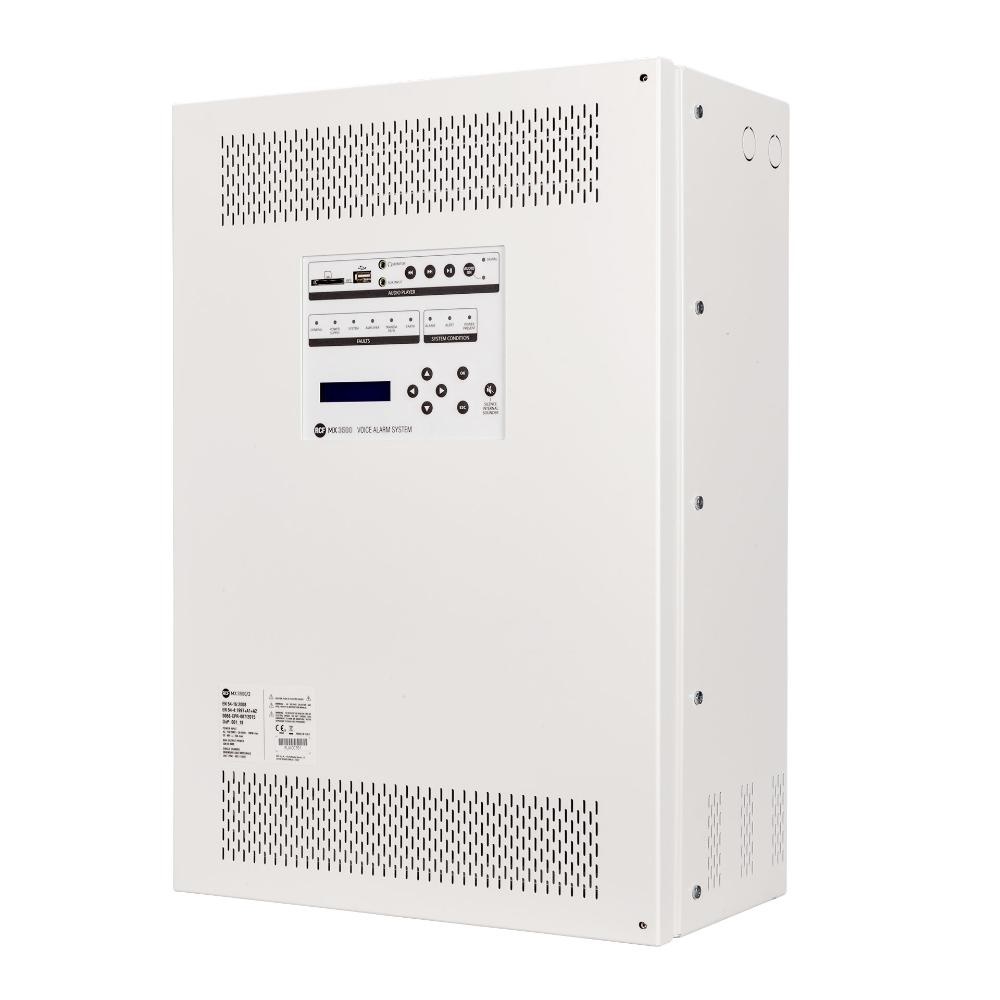 Matrice amplificata 500W 4 canali sistema allarme vocale certificato EN54 per piccole e medie applicazioni