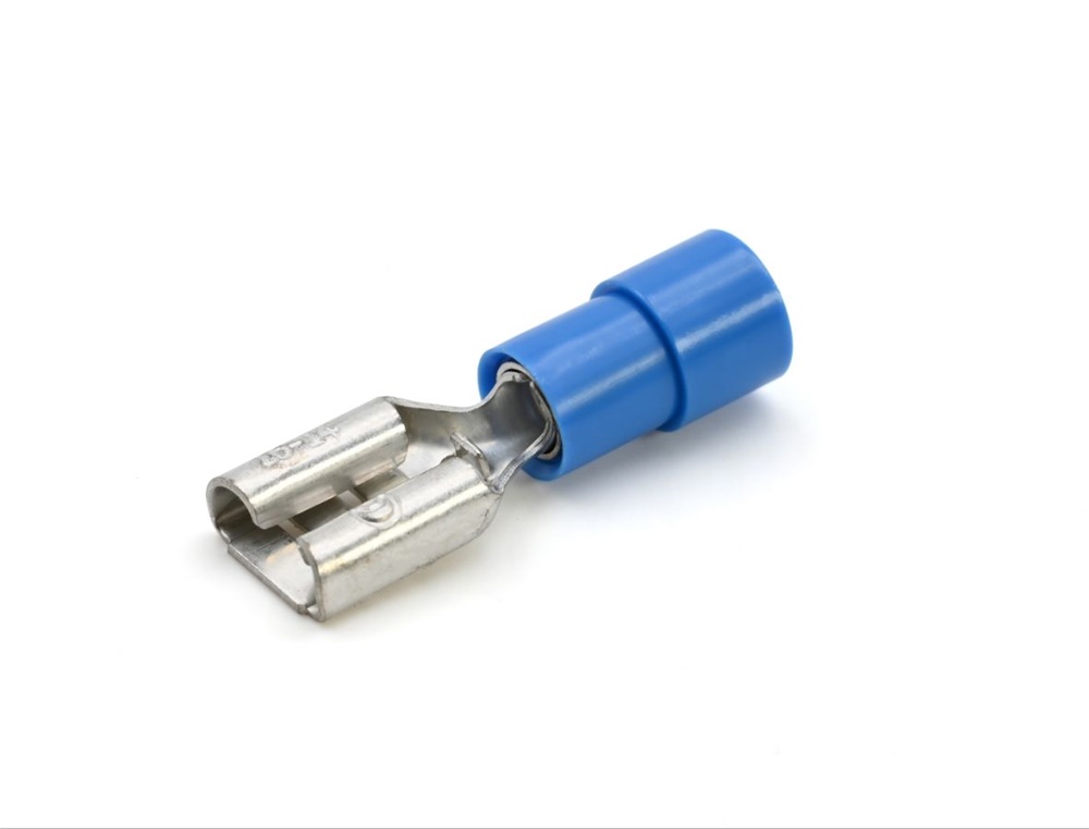 Innesto femmina blu 6,35x0,8 mm connettore piatto isolato per applicazioni elettriche