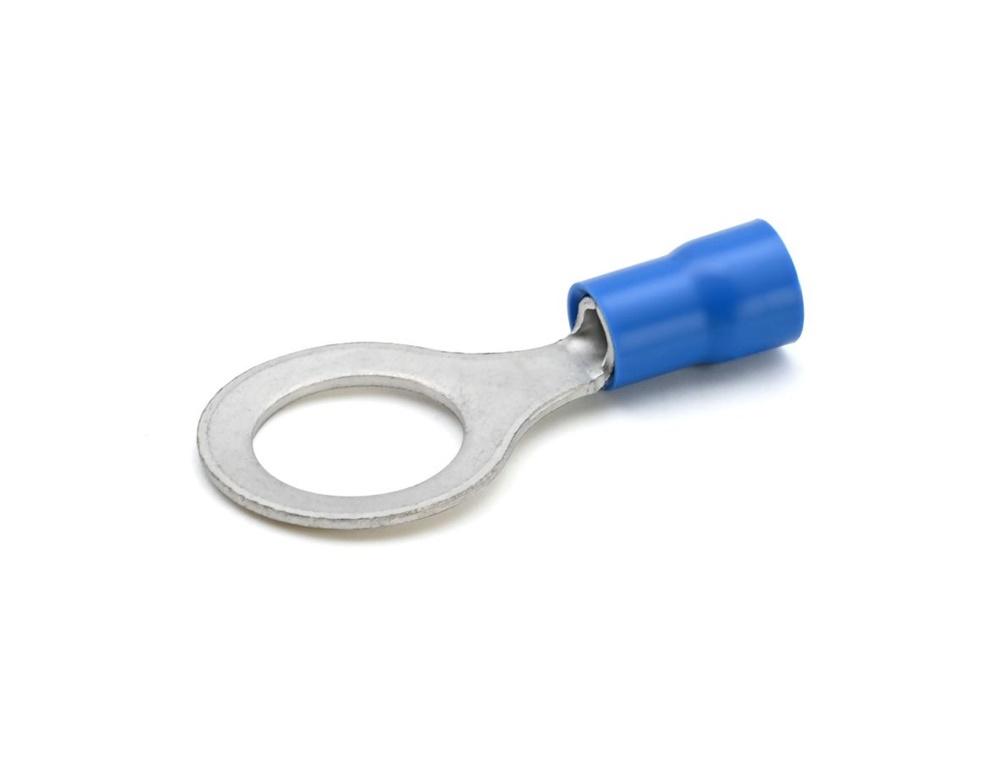 Capocorda ad occhiello preisolato PVC blu vite 10mm per conduttori rame 1,5-2,5 mmq elettrico