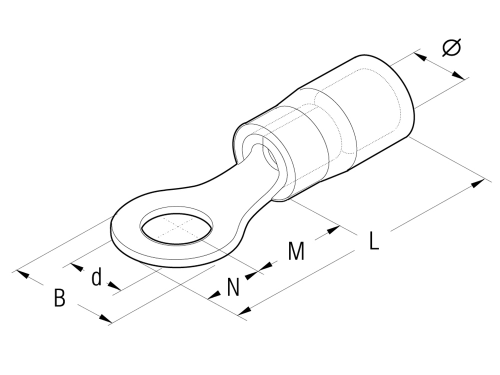 CAPOCORDA BLU AD OCCHIELLO VITE 2MM