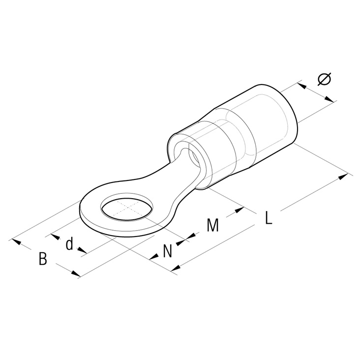 CAPOCORDA BLU AD OCCHIELLO VITE 2MM