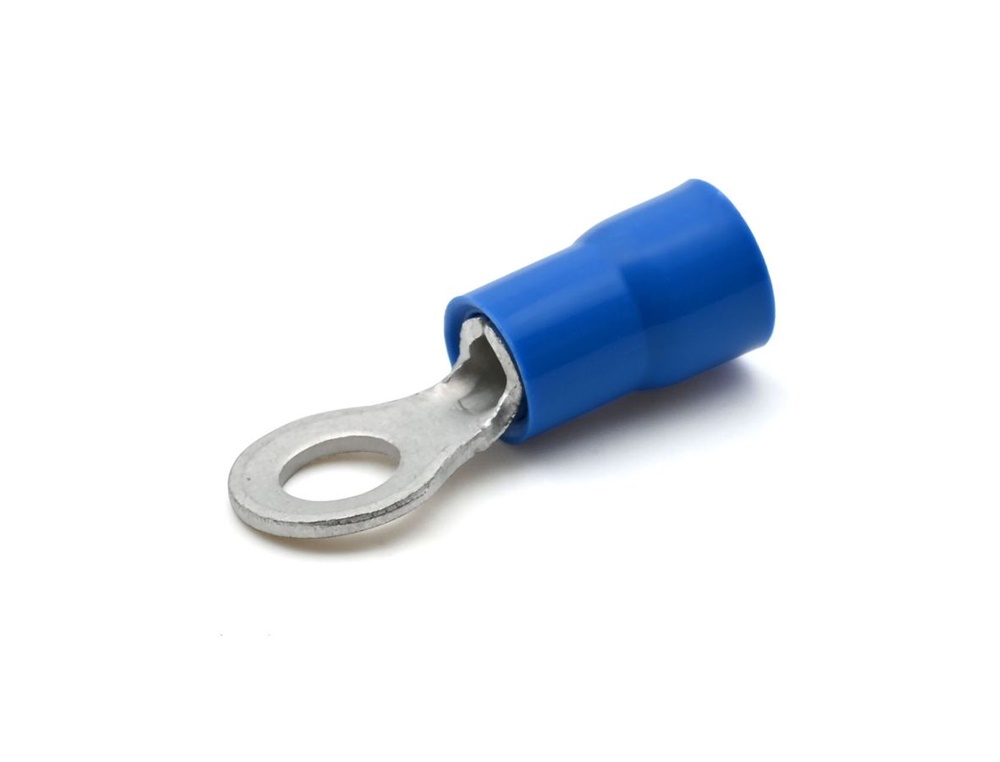 Capocorda blu occhiello vite 3mm preisolato PVC per conduttori rame 1,5-2,5 mmq installazioni elettriche