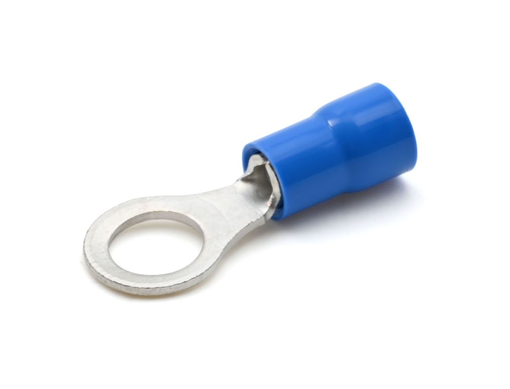 Capocorda ad occhiello preisolato blu vite 6mm per conduttori rame 1,5-2,5 mmq uso elettrico