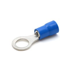 Capocorda ad occhiello preisolato blu vite 6mm per conduttori rame 1,5-2,5 mmq uso elettrico
