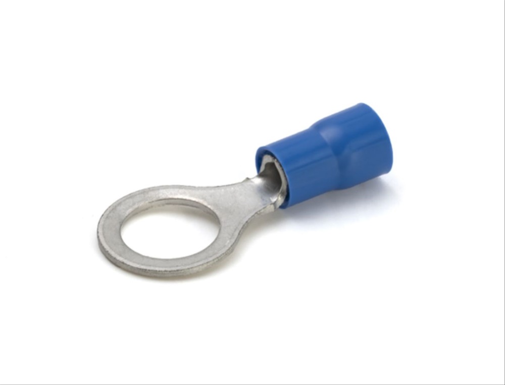 Capocorda ad occhiello blu preisolato PVC vite 8mm per conduttori rame 1,5-2,5 mmq