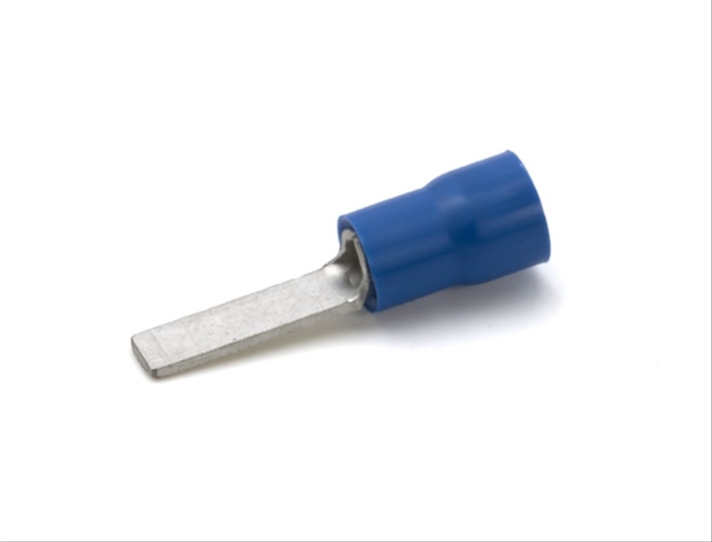 Capocorda blu puntale piatto 12,8x3,5mm per cablaggio elettrico