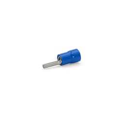 Capocorda blu preisolato PVC puntale tondo 8 mm per conduttori rame 1,5-2,5 mmq uso elettrico