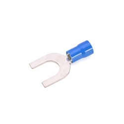 Capocorda forchetta preisolato PVC blu vite 8mm per cavi rame 1,5-2,5 mmq uso elettrico
