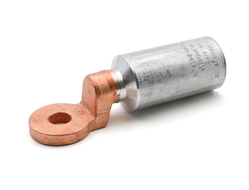 Capocorda bimetallico alluminio/rame occhiello 300mmq vite M12 per cavi alluminio bassa/media tensione