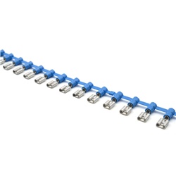 Innesto femmina concatenato blu 6,3x0,8 mm isolato parzialmente per applicazioni elettriche professionali
