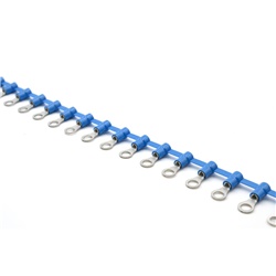 Capocorda concatenato blu occhiello preisolato policarbonato 1,5-2,5 mmq per conduttori rame halogen free vite 8mm