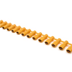 Innesto femmina isolato giallo 6,35x0,8 mm connettore elettrico ottone robusto