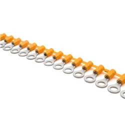 Capocorda concatenato occhielo giallo preisolato policarbonato rame 4-6 mmq vite 8mm halogen free uso elettrico