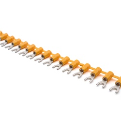 Capocorda concatenato preisolato policarbonato giallo 4-6 mmq per conduttori rame halogen free vite 5mm