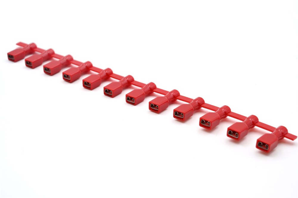 Innesto femmina conca isolato rosso 4,8x0,8 mm connettore elettrico affidabile