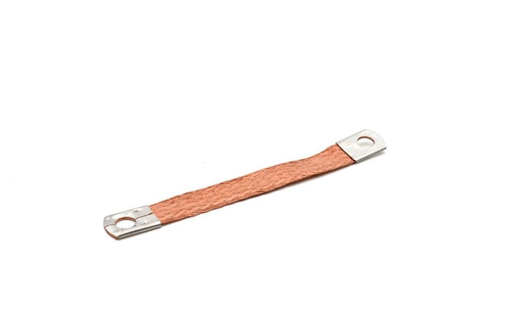 Treccia flessibile rame ETP 10mmq lunghezza 150mm collegamenti messa a terra quadri elettrici