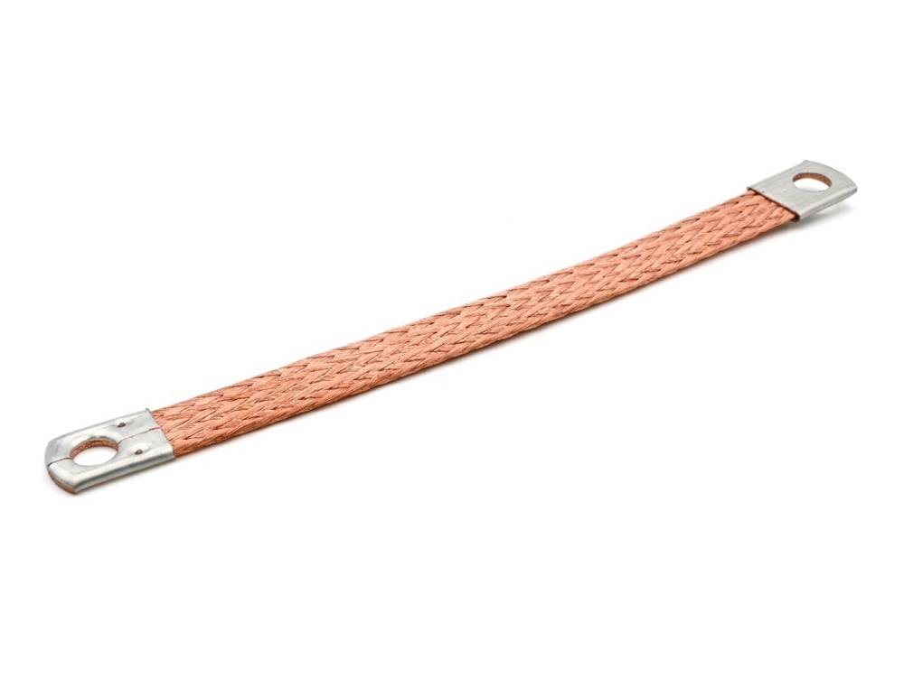 Treccia flessibile rame 10mmq lunghezza 200mm messa a terra quadri elettrici