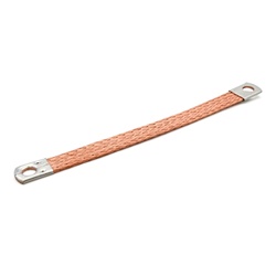 Treccia flessibile rame ETP 10mmq lunghezza 200mm con vite 8 per messa a terra quadri elettrici