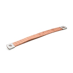 Treccia flessibile rame ETP 25mmq lunghezza 200mm vite 8 per messa a terra quadri elettrici