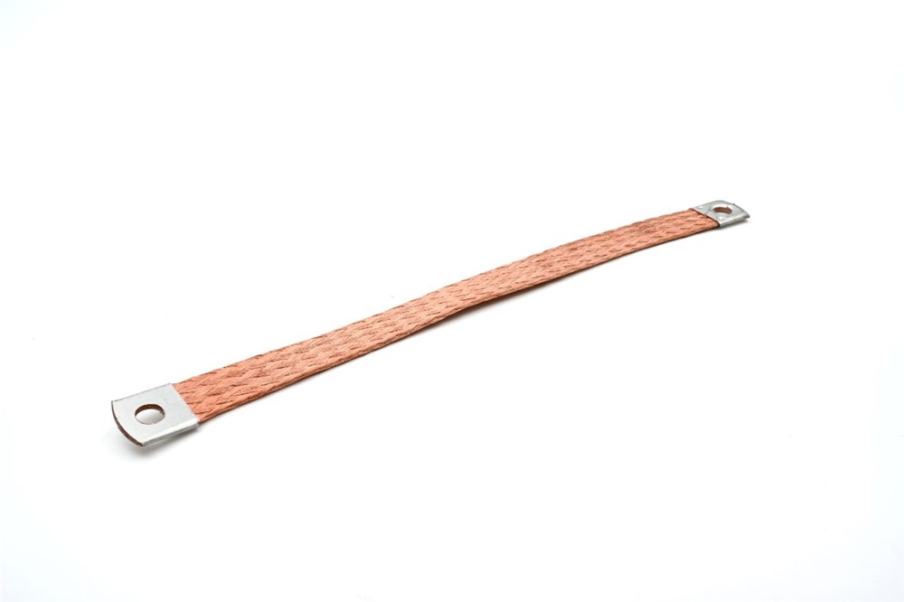 Treccia rame non stagnata 25mmq lunghezza 300mm messa a terra quadri elettrici