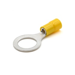 Capocorda giallo occhiello vite 12mm per cablaggi elettrici